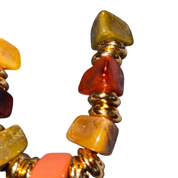 Women’s Chucky Faux Stone Necklace Leather Chain Metal Extender And Clasp - Picture 5 of 6